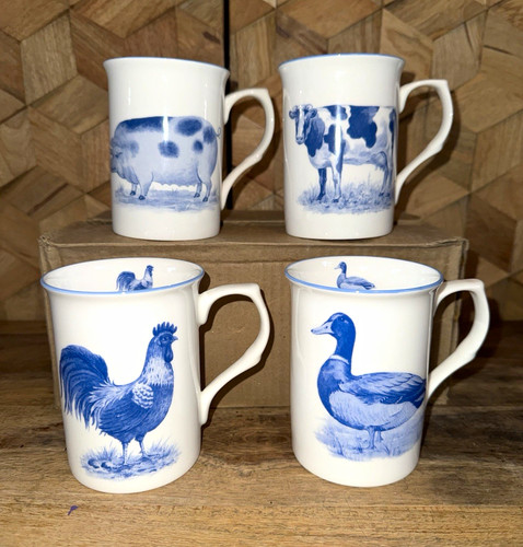 Set white blue fine - set, bone
