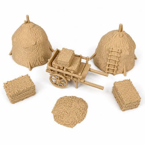 Farm set haystacks - farm, haystacks,