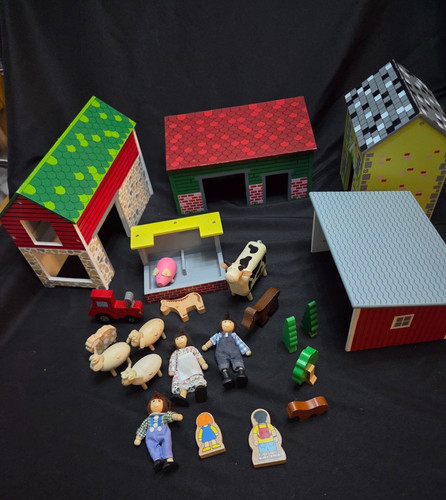 Wooden farm set with - wooden,