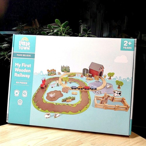 Wooden farm animals push pull - animals,
