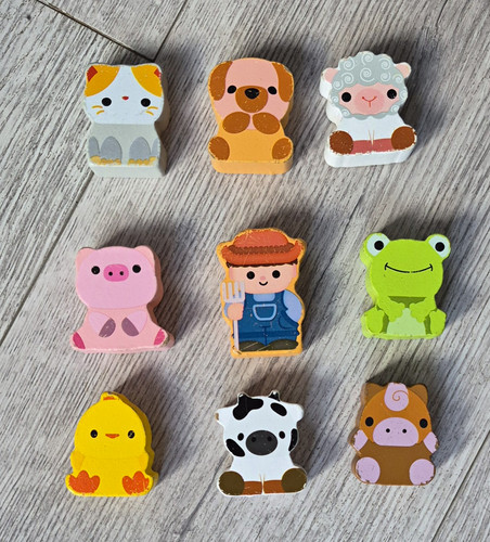 Wooden farm animal figures - farm, 9