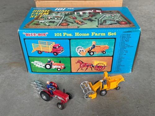 Vintage blue box home farm - vintage,