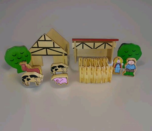 Vintage wooden farm set - wooden,