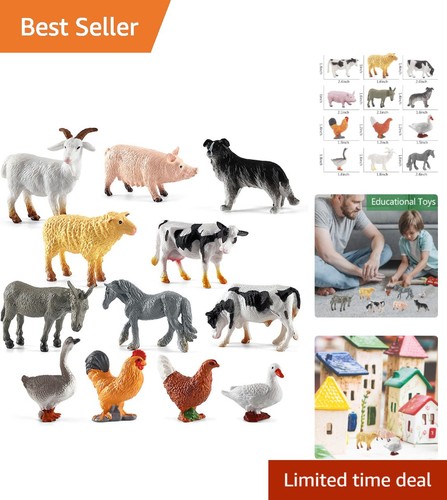 12pcs mini farm animal figures - mini,