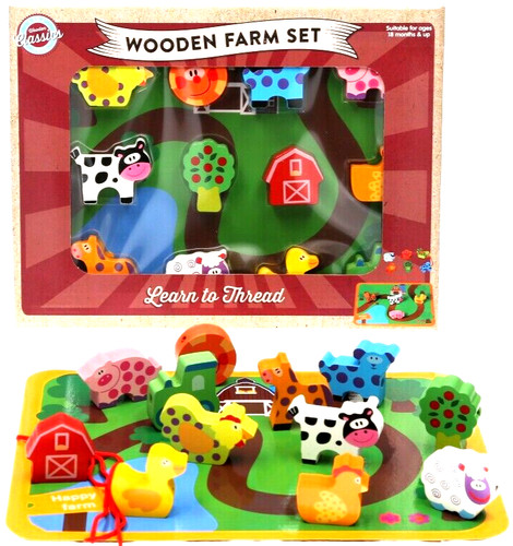 Wooden farm animals set - wooden,
