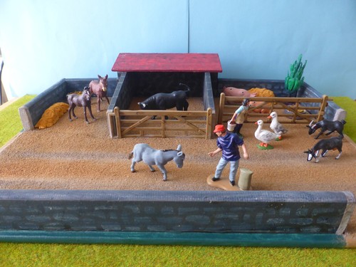 Wooden farm set with animals - wooden,